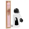Easter Set, metallic aluminum bottle (500ml) & aromatic flat Easter candle (30cm) (PINK)