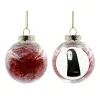 Transparent Christmas tree ball ornament with red filling 8cm