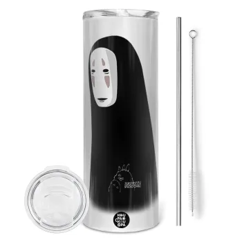 Spirited Away No Face, Tumbler stainless steel 600ml, with metal straw & cleaning brush
