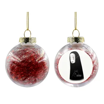 Spirited Away No Face, Transparent Christmas tree ball ornament with red filling 8cm