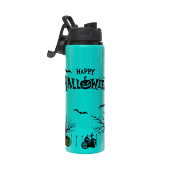 Happy Halloween cemetery, Metallic water bottle with safety lid, 850ml aluminum