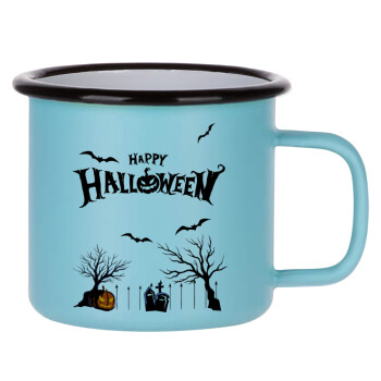 Happy Halloween cemetery, Κούπα Μεταλλική εμαγιέ ΜΑΤ σιέλ 360ml