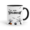 Happy Halloween cemetery, Mug colored black, ceramic, 330ml