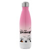 Μεταλλικό παγούρι θερμός Ροζ/Λευκό (Stainless steel), διπλού τοιχώματος, 500ml