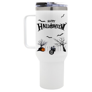 Happy Halloween cemetery, Mega Stainless steel Tumbler with lid, double wall 1,2L