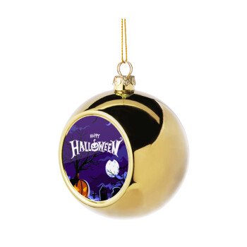 Happy Halloween cemetery, Golden Christmas tree ball ornament 8cm