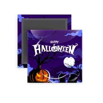 Happy Halloween cemetery, Μαγνητάκι ψυγείου τετράγωνο διάστασης 5x5cm