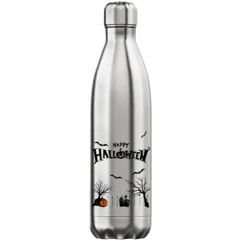 Happy Halloween cemetery, Μεταλλικό παγούρι θερμός Inox (Stainless steel), διπλού τοιχώματος, 750ml