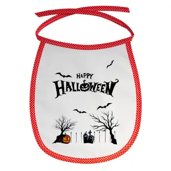 Happy Halloween cemetery, Σαλιάρα μωρού αλέκιαστη με κορδόνι Κόκκινη