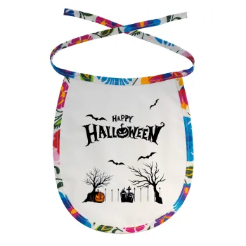 Happy Halloween cemetery, Σαλιάρα μωρού αλέκιαστη με κορδόνι Χρωματιστή