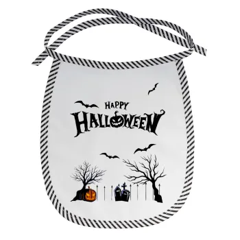 Happy Halloween cemetery, Σαλιάρα μωρού αλέκιαστη με κορδόνι Μαύρη