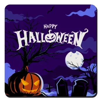 Happy Halloween cemetery, Τετράγωνο μαγνητάκι ξύλινο 9x9cm