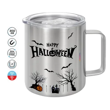 Happy Halloween cemetery, Mug Stainless steel double wall 300ml