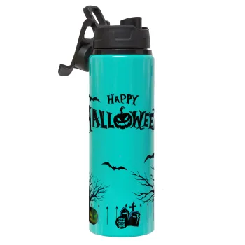 Happy Halloween cemetery, Μεταλλικό παγούρι νερού με καπάκι ασφαλείας, αλουμινίου 850ml