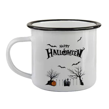 Happy Halloween cemetery, Κούπα εμαγιέ με μαύρο χείλος 360ml