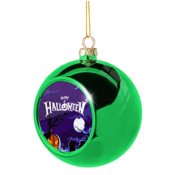 Happy Halloween cemetery, Green Christmas tree ornament ball 8cm