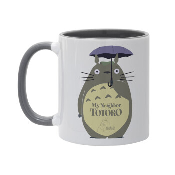 Totoro from My Neighbor Totoro, Κούπα χρωματιστή γκρι, κεραμική, 330ml
