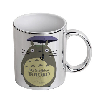 Totoro from My Neighbor Totoro, Mug ceramic, silver mirror, 330ml