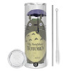 Eco friendly ποτήρι θερμό (tumbler) από ανοξείδωτο ατσάλι 600ml, με μεταλλικό καλαμάκι & βούρτσα καθαρισμού