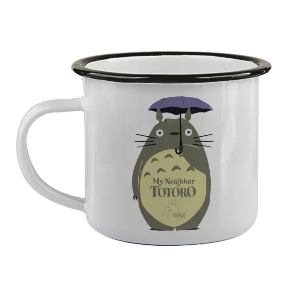 Totoro from My Neighbor Totoro — Enamel mug with black rim, 360ml