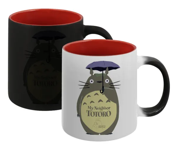 Totoro from My Neighbor Totoro — Magic mug with red interior, ceramic, 330ml, changes colour with hot drinks