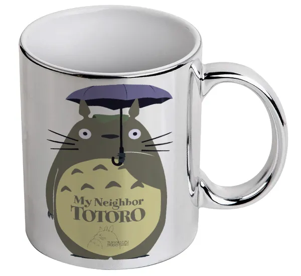 Totoro from My Neighbor Totoro — Κούπα κεραμική, ασημένια καθρέπτης, 330ml
