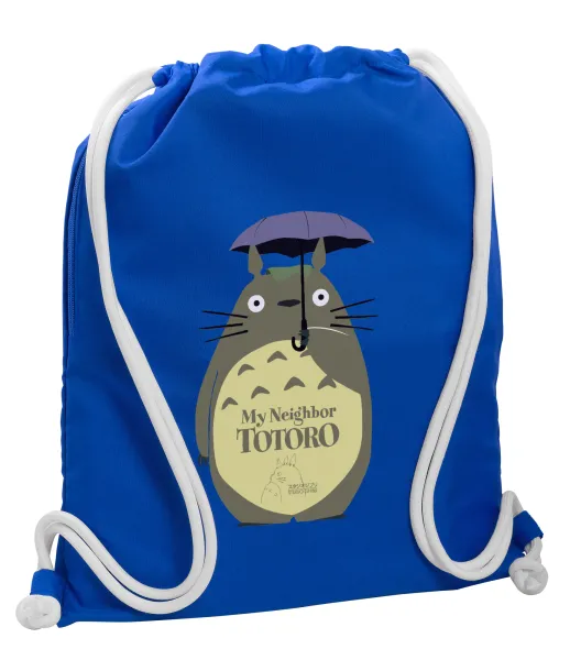 Totoro from My Neighbor Totoro — Τσάντα πλάτης πουγκί GYMBAG Μπλε, με τσέπη (40x48cm) & χονδρά κορδόνια