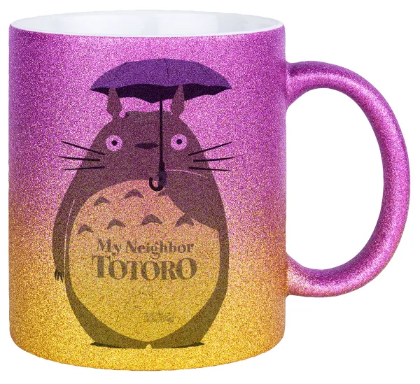 Totoro from My Neighbor Totoro — Κούπα Χρυσή/Ροζ Glitter, κεραμική, 330ml
