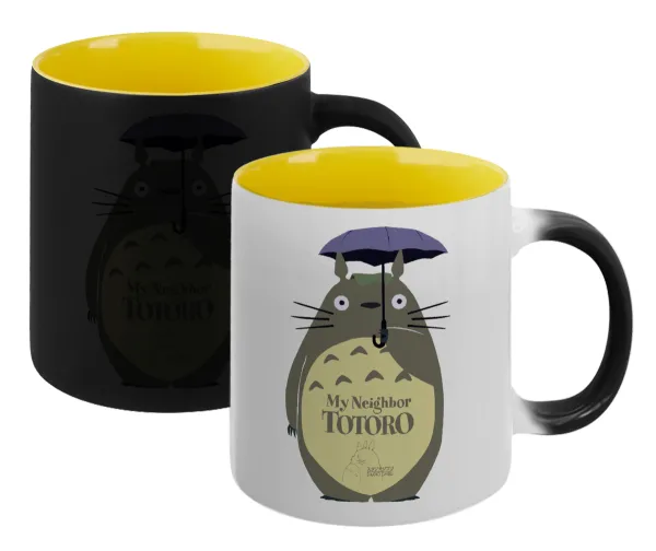 Totoro from My Neighbor Totoro — Κούπα Μαγική εσωτερικό κίτρινη, κεραμική 330ml που αλλάζει χρώμα με το ζεστό ρόφημα