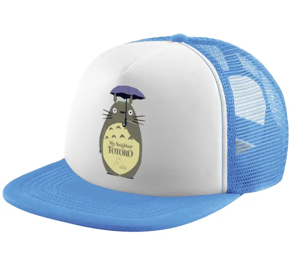 Totoro from My Neighbor Totoro — Καπέλο παιδικό Soft Trucker με Δίχτυ ΓΑΛΑΖΙΟ/ΛΕΥΚΟ (POLYESTER, ΠΑΙΔΙΚΟ, ONE SIZE)