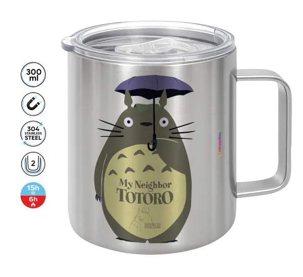 Totoro from My Neighbor Totoro — Double-walled stainless steel mug 300ml with temperature-retaining lid