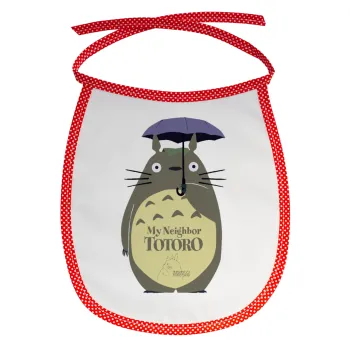 Totoro from My Neighbor Totoro, Σαλιάρα μωρού αλέκιαστη με κορδόνι Κόκκινη