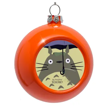 Totoro from My Neighbor Totoro, Στολίδι Χριστουγεννιάτικη μπάλα δένδρου Πορτοκαλί 8cm