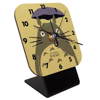 Totoro from My Neighbor Totoro, Quartz Table clock in natural wood (10cm)