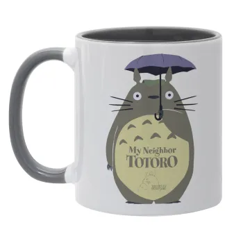 Totoro from My Neighbor Totoro, Κούπα χρωματιστή γκρι, κεραμική, 330ml