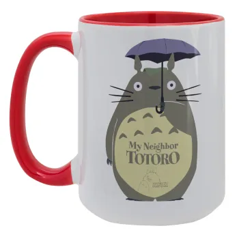Totoro from My Neighbor Totoro, Κούπα Mega 15oz, κεραμική Κόκκινη, 450ml