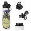 Metal water bottle with safety cap, aluminum 850ml