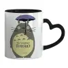 Mug heart black handle, ceramic, 330ml