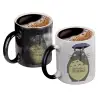 Color changing magic Mug, ceramic, 330ml when adding hot liquid inside, the black colour desappears (1 pcs)
