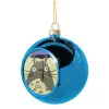 Blue Christmas tree ball ornament 8cm