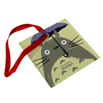 Totoro from My Neighbor Totoro, Christmas ornament, glass square ornament 9x9cm