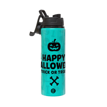Happy Halloween pumpkin, Metallic water bottle with safety lid, 850ml aluminum