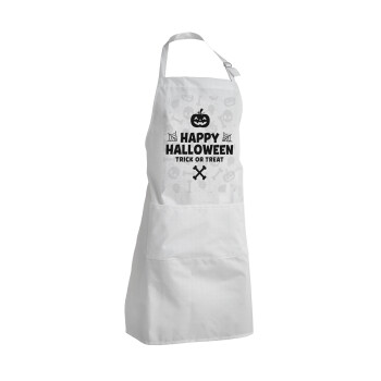 Happy Halloween pumpkin, Adult Chef Apron (with sliders and 2 pockets)