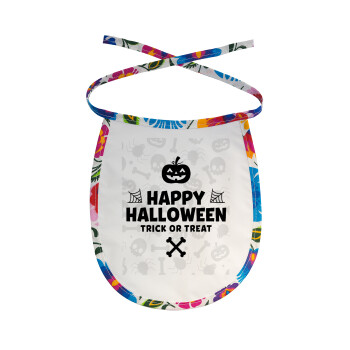 Happy Halloween pumpkin, Σαλιάρα μωρού αλέκιαστη με κορδόνι Χρωματιστή