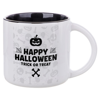 Happy Halloween pumpkin, Κούπα κεραμική 400ml Λευκή/Μαύρη