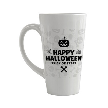 Happy Halloween pumpkin, Κούπα κωνική Latte Μεγάλη, κεραμική, 450ml
