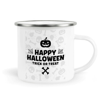 Happy Halloween pumpkin, Metallic enamel cup white 360ml