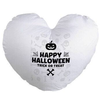 Happy Halloween pumpkin, Μαξιλάρι καναπέ καρδιά 40x40cm περιέχεται το  γέμισμα