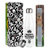 Easter candle, metallic white thermos bottle (500ml) & aromatic flat candle (30cm) (GRAY)