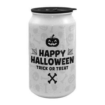 Happy Halloween pumpkin, Κούπα ταξιδιού μεταλλική με καπάκι (tin-can) 500ml